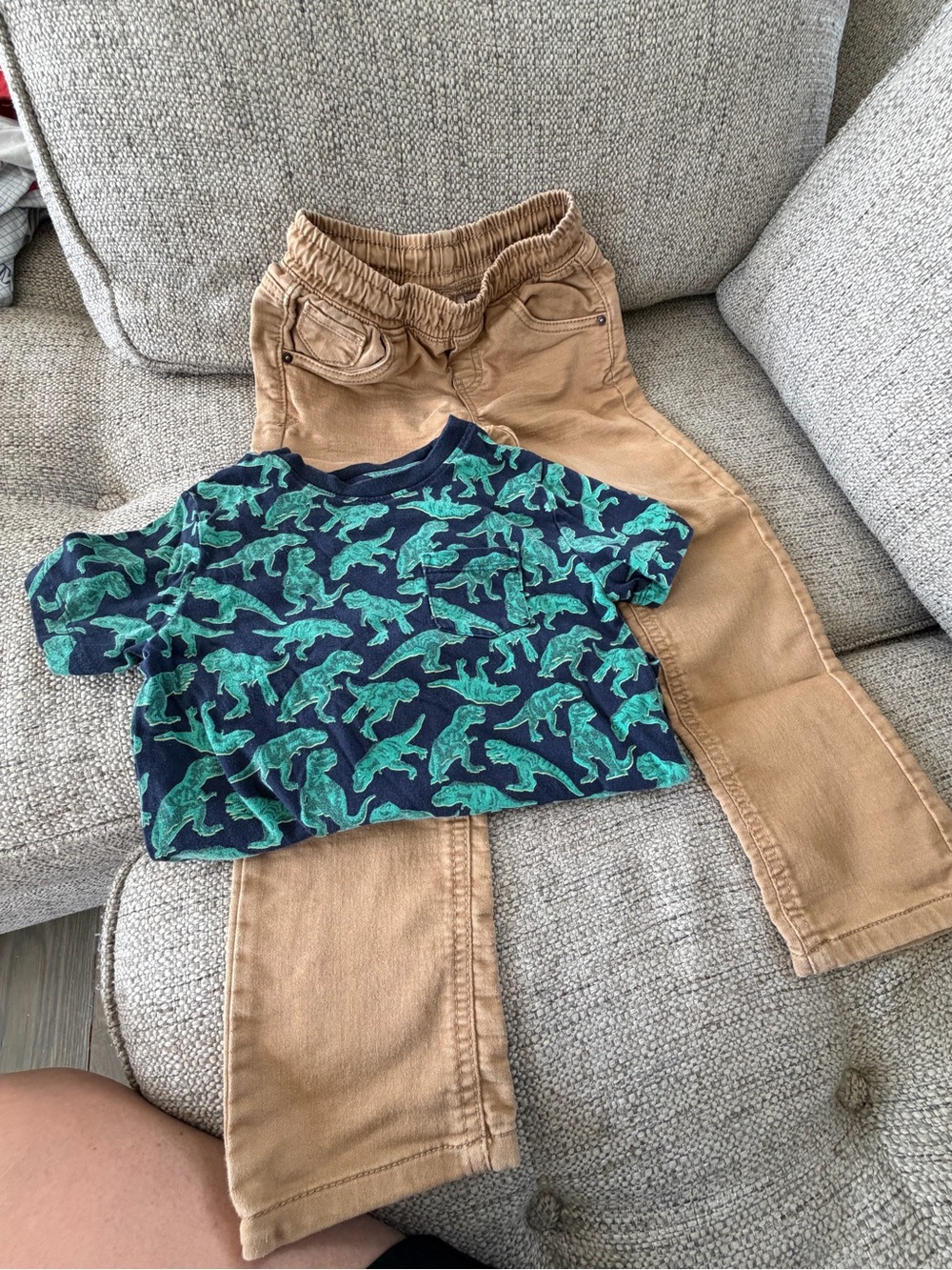 GAP Navy Tee with Green Dinosaur Print